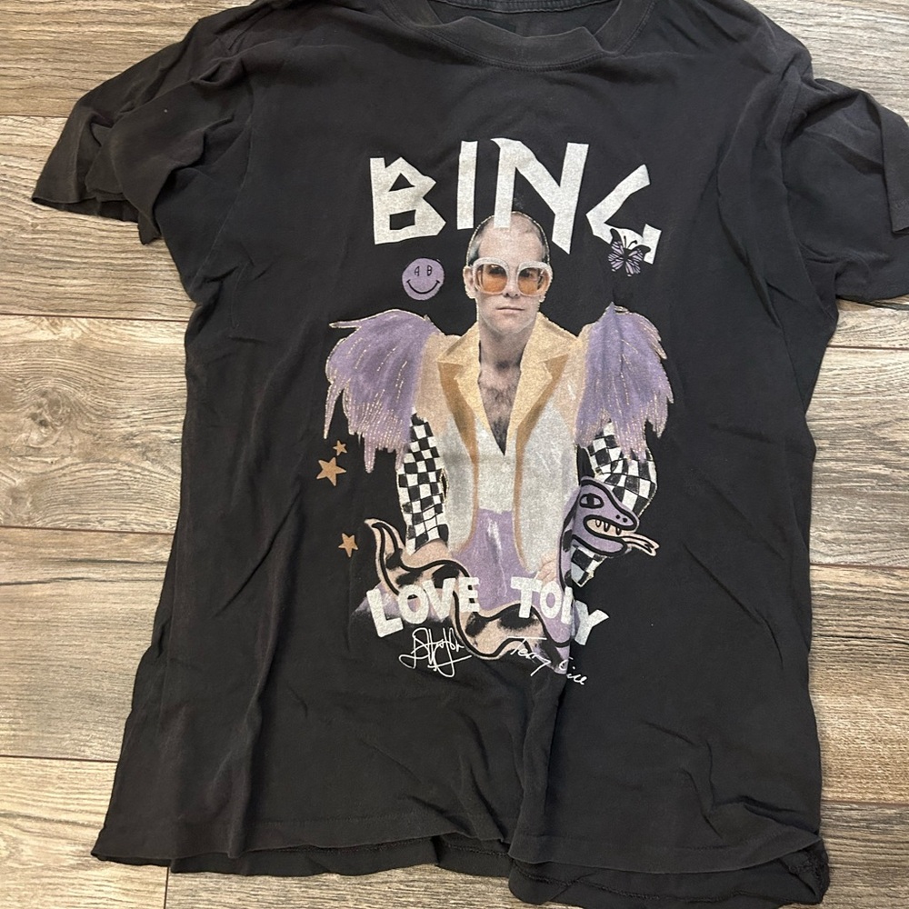 Anine Bing Charcoal Cotton T-Shirt